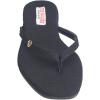 True Religion Women’s Minimalist Flip Flop Sandals – Sleek Style with Gold Logo Charm(Black)
