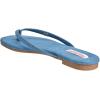 True Religion Women’s Minimalist Flip Flop Sandals – Sleek Style with Gold Logo Charm(Blue)