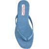 True Religion Women’s Minimalist Flip Flop Sandals – Sleek Style with Gold Logo Charm(Blue)