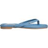 True Religion Women’s Minimalist Flip Flop Sandals – Sleek Style with Gold Logo Charm(Blue)