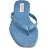True Religion Women’s Minimalist Flip Flop Sandals – Sleek Style with Gold Logo Charm(Blue)