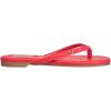 True Religion Women’s Minimalist Flip Flop Sandals – Sleek Style with Gold Logo Charm(Red)