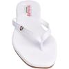 True Religion Women’s Minimalist Flip Flop Sandals – Sleek Style with Gold Logo Charm(White)