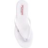 True Religion Women’s Minimalist Flip Flop Sandals – Sleek Style with Gold Logo Charm(White)