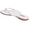 True Religion Women’s Minimalist Flip Flop Sandals – Sleek Style with Gold Logo Charm(White)