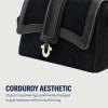True Religion Women’s Satchel Bag Purse, Corduroy Mini Crossbody Travel Handbag with Adjustable Shoulder Strap(Black)