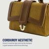 True Religion Women’s Satchel Bag Purse, Corduroy Mini Crossbody Travel Handbag with Adjustable Shoulder Strap(Brown)