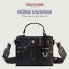 True Religion Women’s Shoulder Bag Purse, Jean Pocket Mini Flap Crossbody Handbag with Adjustable Strap(Black)