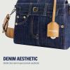 True Religion Women’s Shoulder Bag Purse, Jean Pocket Mini Flap Crossbody Handbag with Adjustable Strap(Navy)