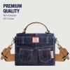 True Religion Women’s Shoulder Bag Purse, Jean Pocket Mini Flap Crossbody Handbag with Adjustable Strap(Navy)