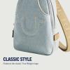 True Religion Women’s Sling Bag, Small Travel Backpack with Adjustable Shoulder Crossbody Strap(Light Denim)