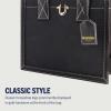 True Religion Women’s Tote Bag, Faux Suede Medium Travel Purse Handbag with Adjustable Shoulder Strap and Horseshoe Logo(Black)