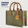 True Religion Women’s Tote Bag, Faux Suede Medium Travel Purse Handbag with Adjustable Shoulder Strap and Horseshoe Logo(Olive)
