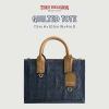 True Religion Women’s Tote Bag, Quilted Horseshoe Travel Shoulder Handbag with Adjustable Crossbody Strap(Dark Denim)