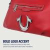 True Religion womens True Religion Satchel Bag, Women’s Crossbody Purse With Adjustable Strap, Everyday Structured Handbag(Red)
