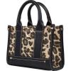True Religion Mini Tote Bag, Small Canvas Carryall with Handles and Inner Pocket for Women, Leopard