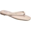 True Religion Women’s Minimalist Flip Flop Sandals – Sleek Style with Gold Logo Charm(Beige)