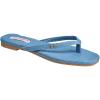 True Religion Women’s Minimalist Flip Flop Sandals – Sleek Style with Gold Logo Charm(Blue)