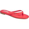 True Religion Women’s Minimalist Flip Flop Sandals – Sleek Style with Gold Logo Charm(Red)