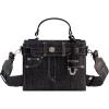 True Religion Women’s Shoulder Bag Purse, Jean Pocket Mini Flap Crossbody Handbag with Adjustable Strap(Black)
