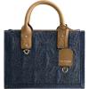 True Religion Women’s Tote Bag, Quilted Horseshoe Travel Shoulder Handbag with Adjustable Crossbody Strap(Dark Denim)