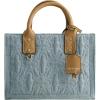 True Religion Women’s Tote Bag, Quilted Horseshoe Travel Shoulder Handbag with Adjustable Crossbody Strap(Light Blue)