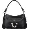 True Religion womens True Religion Satchel Bag, Women’s Crossbody Purse With Adjustable Strap, Everyday Structured Handbag(Black)