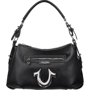 True Religion womens True Religion Satchel Bag, Women’s Crossbody Purse With Adjustable Strap, Everyday Structured Handbag(Black)