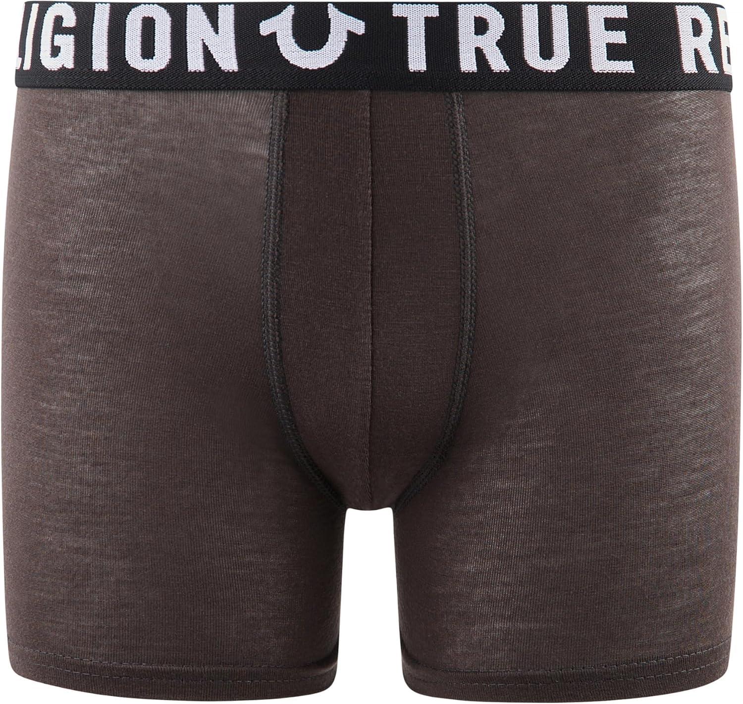 imageTrue Religion Boys Underwear 5 Pack Boxer Briefs for Boys 618 Durable Stretch Breathable Moisture WickingGreyBlack Pack