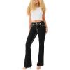 True Religion Women’s Joey Low Rise Super T Flare Jeans – Denim Flap Pocket Bell Bottom Jeans(Rinse Black)