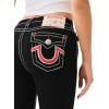 True Religion Women’s Joey Low Rise Super T Flare Jeans – Denim Flap Pocket Bell Bottom Jeans(Rinse Black)