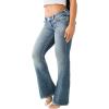 True Religion Women’s Joey Low Rise Super T Flare Jeans – Denim Flap Pocket Bell Bottom Jeans(Valmonte)