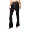 True Religion Women’s Joey Low Rise Super T Flare Jeans – Denim Flap Pocket Bell Bottom Jeans(Rinse Black)