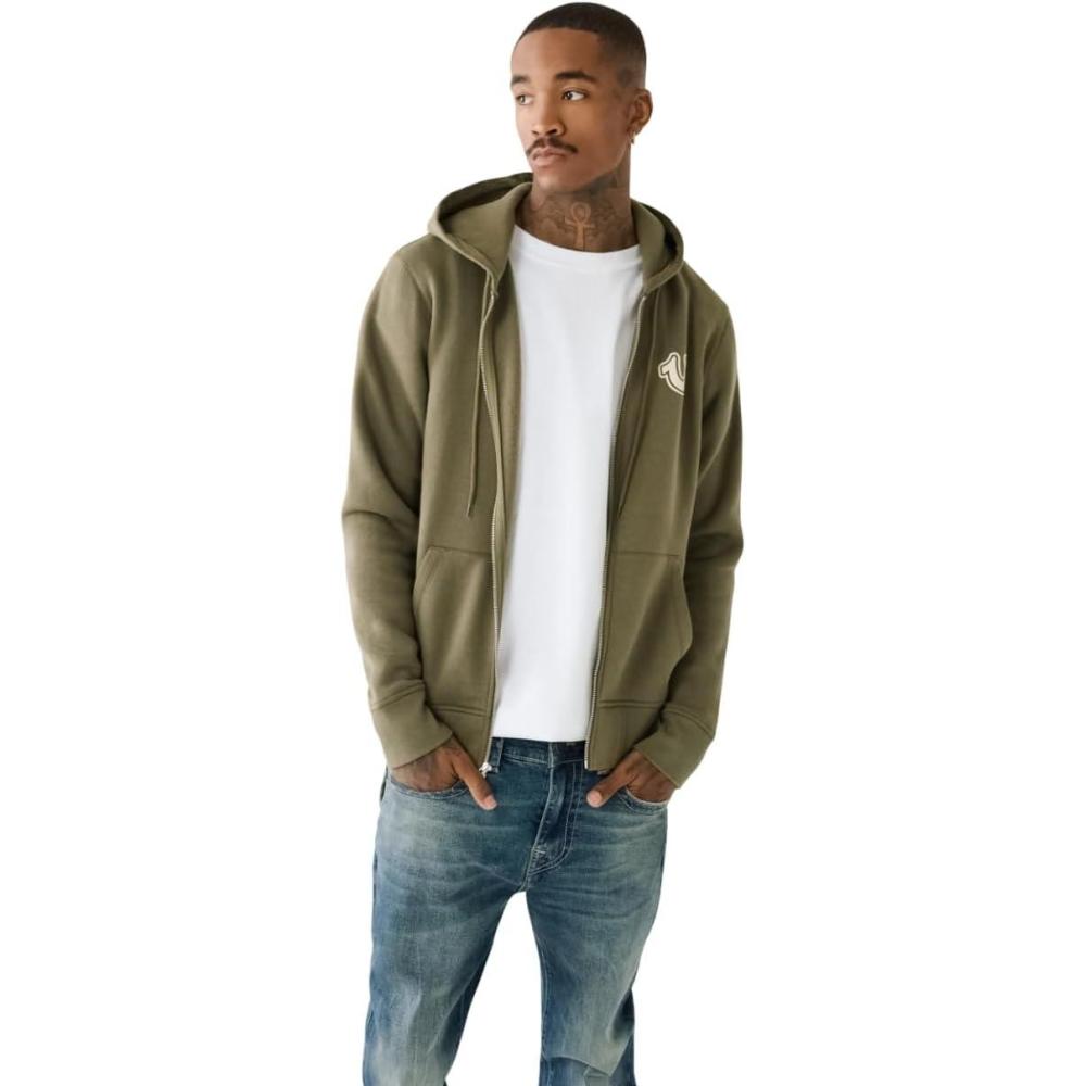 imageTrue Religion Mens Puff Print Core Zip Up Hoodie for Men Y2K Graphic Hoodie Mens Hoodies with Oversized GraphicKalamata