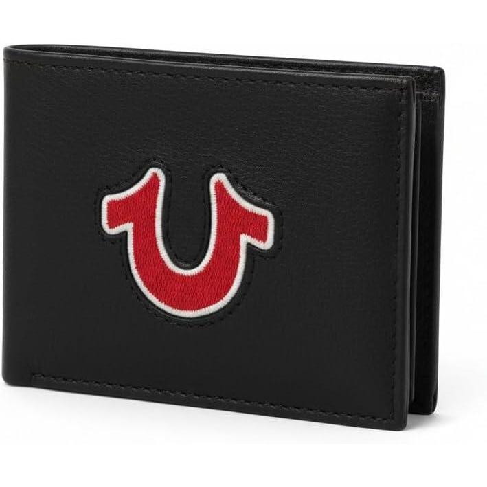 imageTrue Religion Mens Verba Leather Wallet TR204843 BlackWhiteBlackWhite