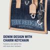 True Religion Denim Tote Bag, Bombe Logo Shoulder Carryall with Horseshoe Hardware and Strap Hand Bag, Dark Denim