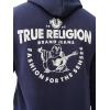 True Religion Men’s Puff Print Core Zip Up Hoodie for Men – Y2K Graphic Hoodie, Mens Hoodies with Oversized Graphic(Ace Blue)