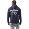 True Religion Men’s Puff Print Core Zip Up Hoodie for Men – Y2K Graphic Hoodie, Mens Hoodies with Oversized Graphic(Ace Blue)