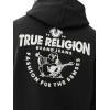 True Religion Men’s Puff Print Core Zip Up Hoodie for Men – Y2K Graphic Hoodie, Mens Hoodies with Oversized Graphic(Black)