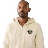 True Religion Men’s Puff Print Core Zip Up Hoodie for Men – Y2K Graphic Hoodie, Mens Hoodies with Oversized Graphic(Fog)