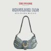 True Religion Shoulder Bag, Women’s Multi-Strap Denim Handbag with Adjustable Shoulder Strap, One Size
