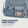 True Religion Tote Bag, Women’s Multi-Pocket Faux Leather Handbag, Denim, One Size