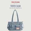 True Religion Tote Bag, Women’s Multi-Pocket Faux Leather Handbag, Denim, One Size