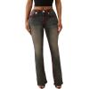 True Religion Women’s Becca Mid-Rise Bootcut Flap Jeans – Super T Stitch Denim(Compass Trail)