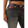 True Religion Women’s Becca Mid-Rise Bootcut Flap Jeans – Super T Stitch Denim(Compass Trail)