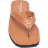 True Religion Women’s Flip Flop Sandals – Lightweight Rubber Sole with Iconic Logo Detail(Cognac)