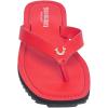 True Religion Women’s Flip Flop Sandals – Lightweight Rubber Sole with Iconic Logo Detail(Red)