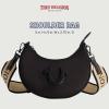 True Religion Women’s Shoulder Bag, Mini Crescent Hobo Handbag with Adjustable Crossbody Strap and Coin Purse, Black