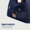 True Religion Women’s Shoulder Bag Purse, Large Hobo Handbag with Front Pockets(Denim)