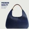 True Religion Women’s Shoulder Bag Purse, Large Hobo Handbag with Front Pockets(Denim)
